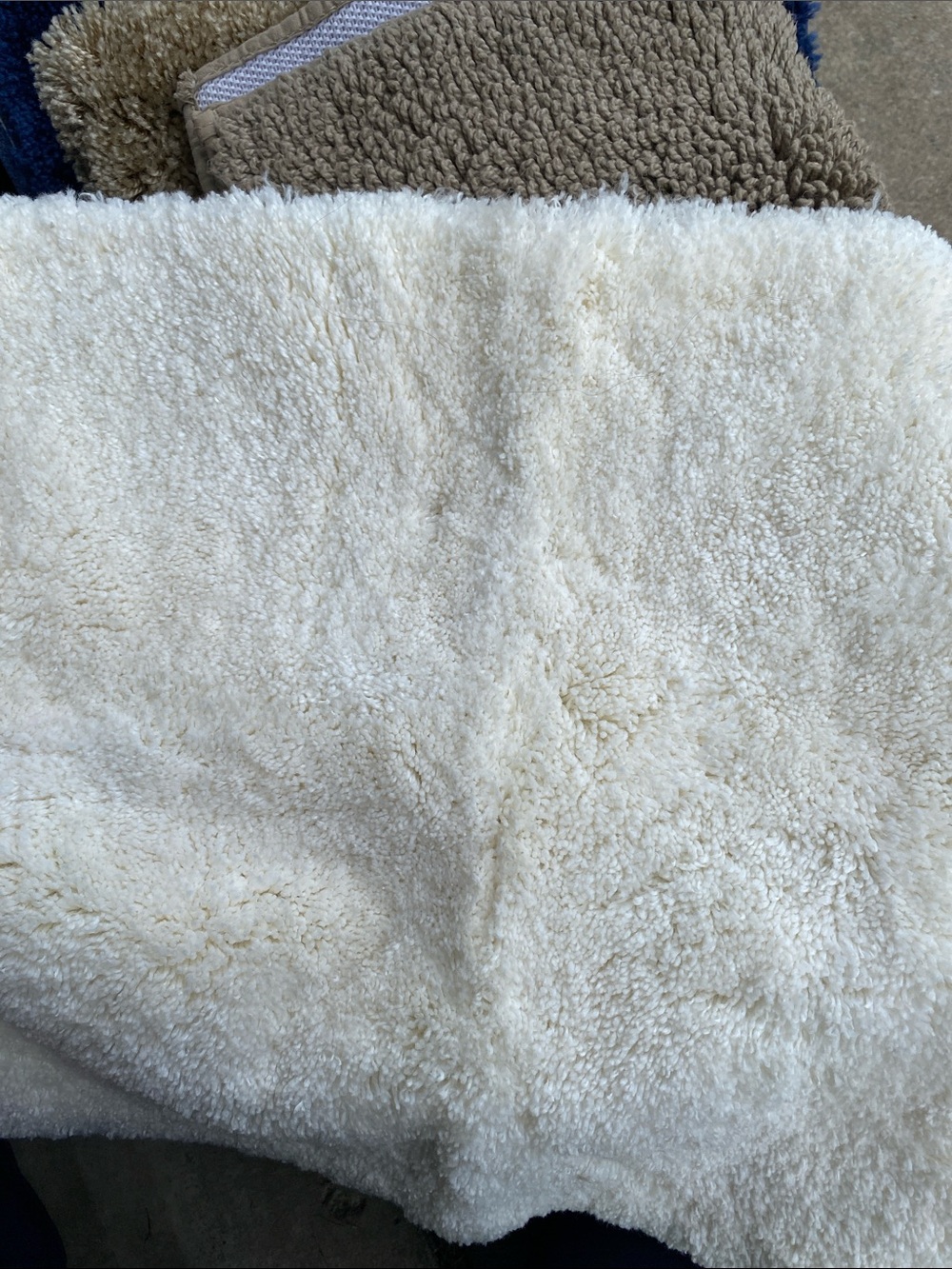 Plush Cream Bath Rug/17x24